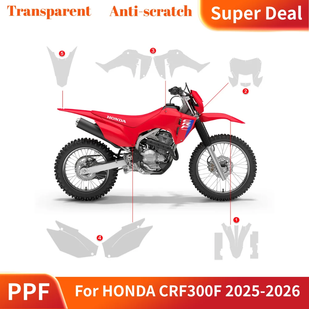 

Защитная пленка PPF TPU для мотоцикла HONDA CRF300F 2025-2026, самовосстанавливающаяся, устойчивая к царапинам, не желтеющая, для CRF300F 2026