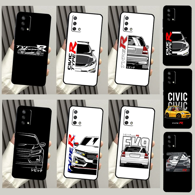 JDM Type R Civic Sport Car For OPPO A74 A54 A94 A53S A54S A31 A5 A9 A52 A72 A91 A93 A96 A15 A17 A57 A77 Phone Case