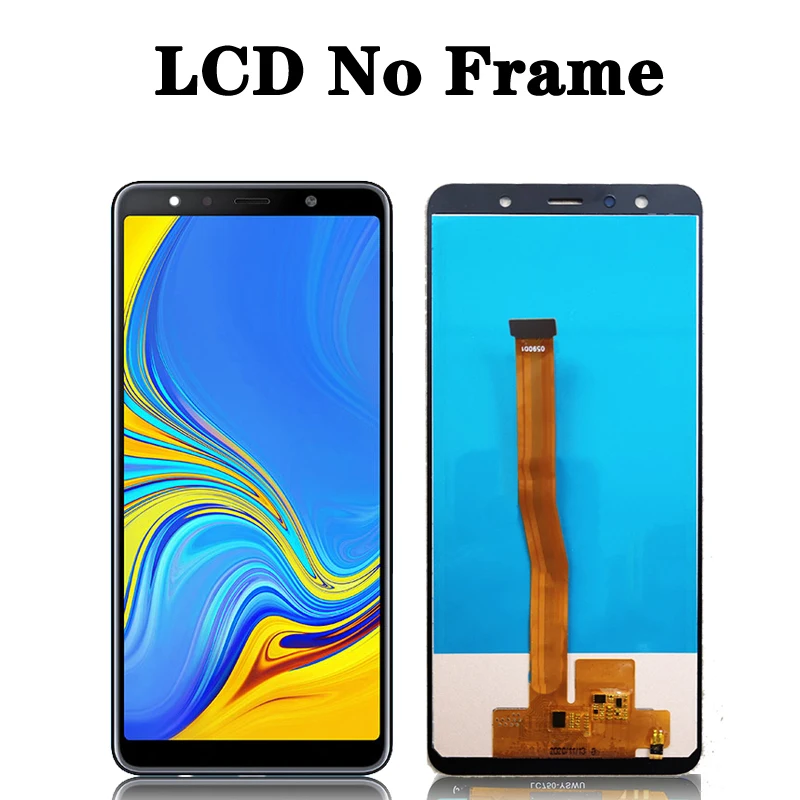 Toque Da Tela Digitador Peças De Reposição, Display Com Frame, Alta Qualidade, Fit Para Samsung A7 2018, A750, LCD, A750F, A750FN, 6.0