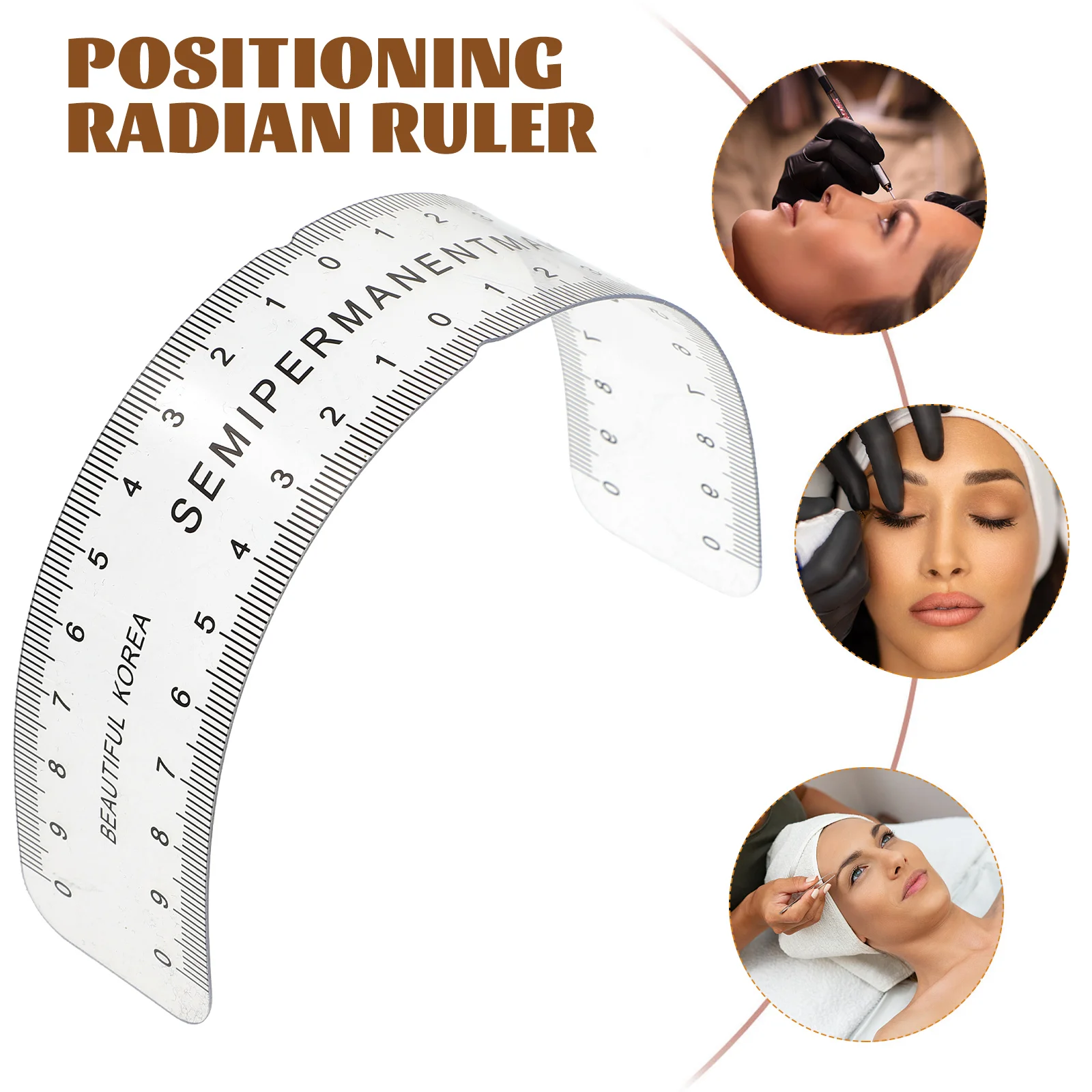 1pc Eyebrow Embroidery Curved Ruler Plastic Permanent Positioning Radian Ruler Eyebrow Ruler Eyebrow Shaper Ruler