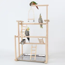 Parrot Large Game Rack Parrot Toys Training Station Playground Rack Climbing Ladder Swing Bird Toys Pet Interactive Toys