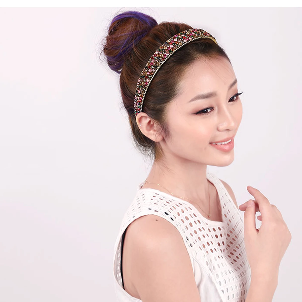 

Wide Hair Bands for Women Rhinestone Headband Crystal Hairband Heanband Wedding