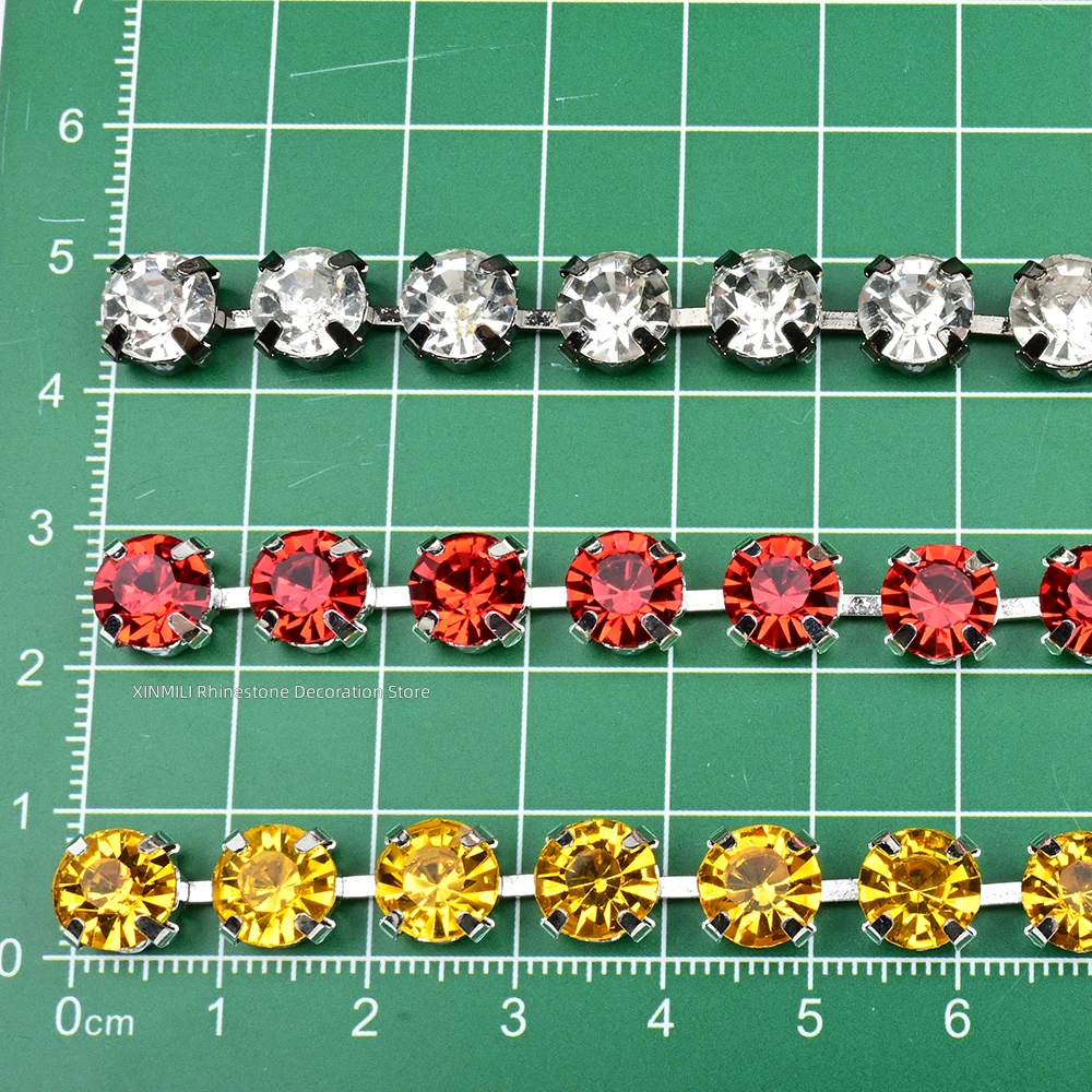 Large Size SS38 8mm High Quality Rhinestone Cup Chain Metal Claw Sew on Crystal DIY Clothes Shoes Bags Jewelry Trimming Ornament