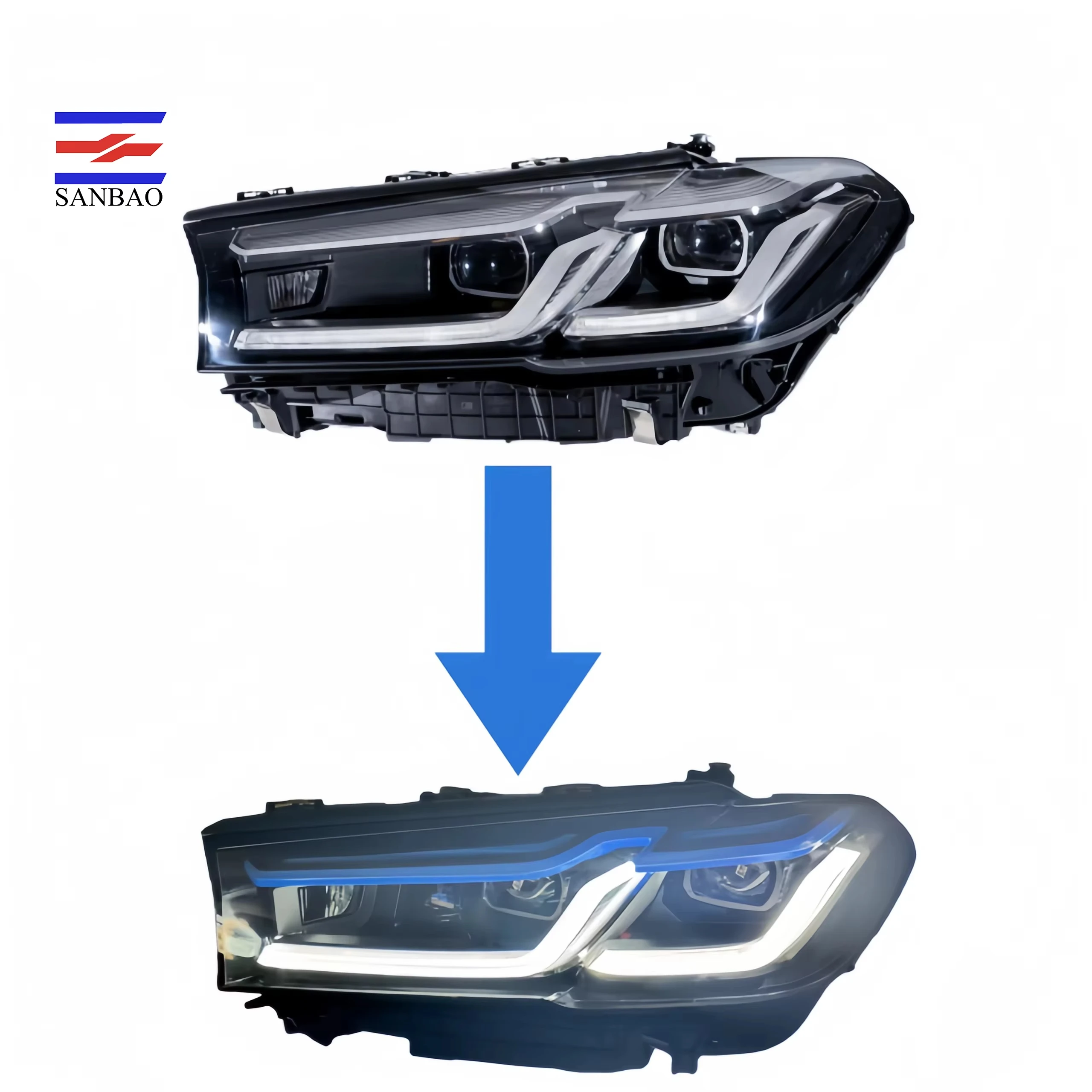 

Factory Direct Sales LED Upgraded Laser Modified Headlight for BMW 5 Series G38 2021-2024 Direct Plug-In New Condition
