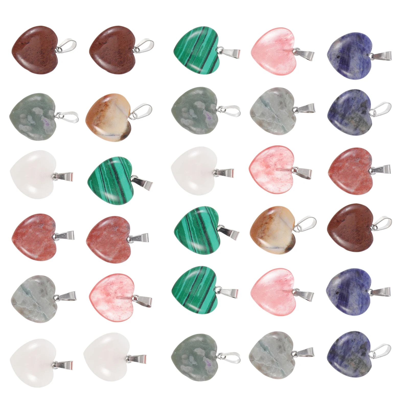 

40 Pcs Shape Pendant Natural Gemstone Jewelry Supplies Jewelry Making Necklace Charms Accessories Durable Craft