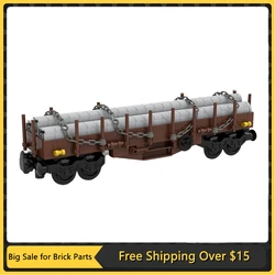 MOC Germany Railway Flatbed Wagon Building Block Kit Freight Train Cargo Locomotives Brick Model DIY Kids Puzzle Toys Gift