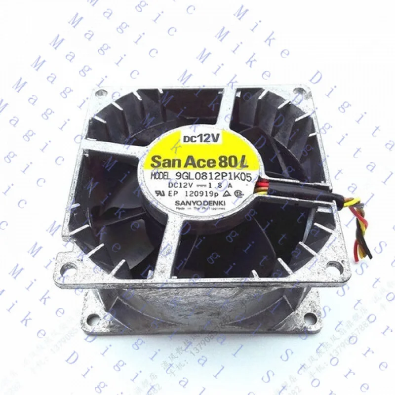 

H 1pcs 9GL0812P1K05 8038 8CM 80 * 80 * 38MM high temperature fan 12V 1.8A