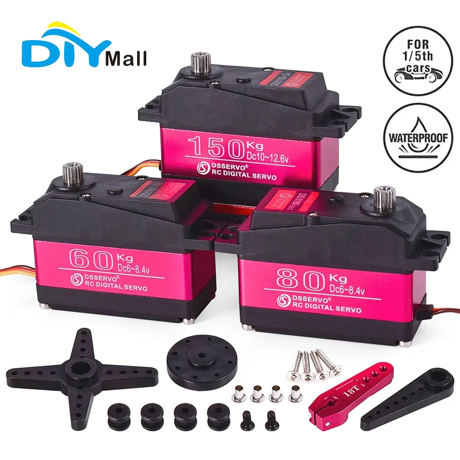 DCSERVO 60-150KG alto Torque impermeable CNC carcasa de aluminio engranajes de acero inoxidable Servo para camión trepador de control remoto barco Robot