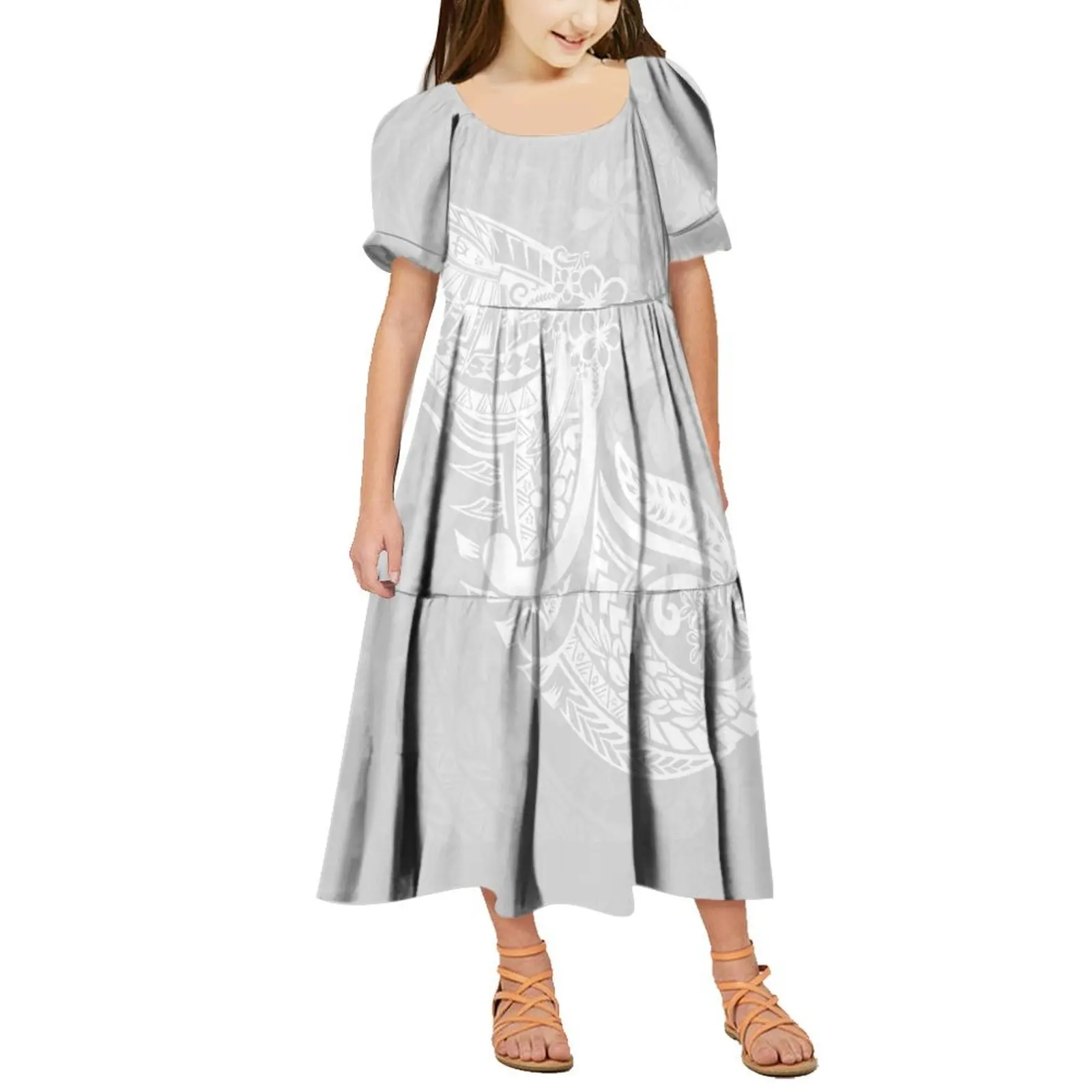 Samoan-Chemise et robe de style tribal pour enfants, longue tenue hawaïenne pour garçons et filles