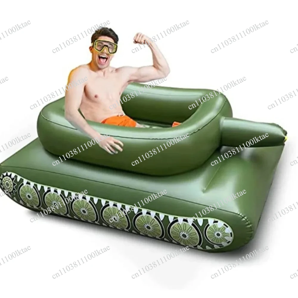 Inflatable Tank Spray Ring Pool Water Jet Blaster Gun Toy Float Seat Scratch Resistant Sturdy Durable for Beach Party Pool