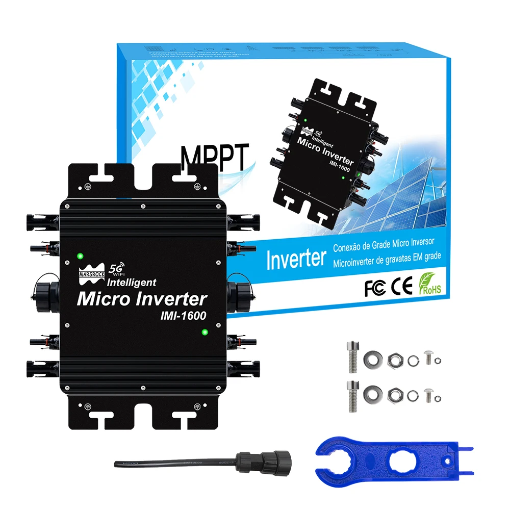 1600W Solar Micro Smart Inverter converter With WIFI 20-50VDC To 110V or 220VAC Easy To Install solar Grid tie inverter