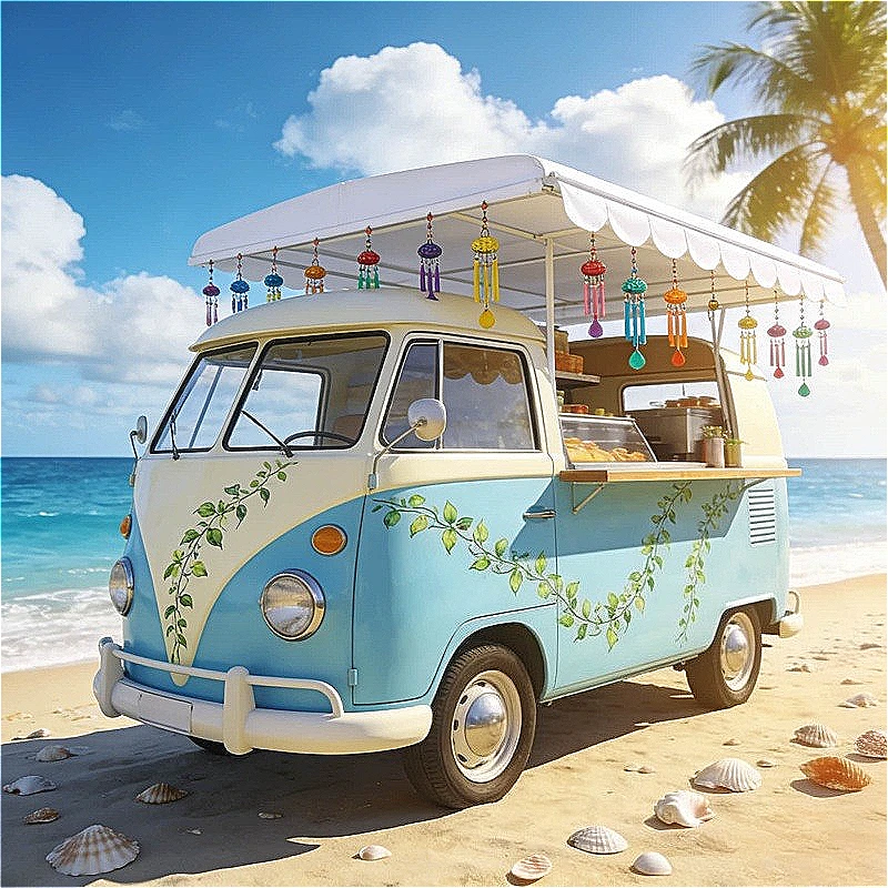 Food Trailer Concession Trailer Mobile Kitchen with Refrigerator Sink Ice Cream Dessert Cart Vending Service Operation Custom