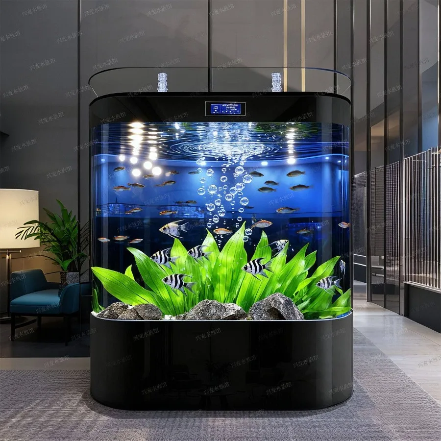 Elegant Intelligent Modern Aquariu Energy-efficient Crystal Reception Desks Integrated Cylinder Ffice Furniture Военное ДелоLJ40