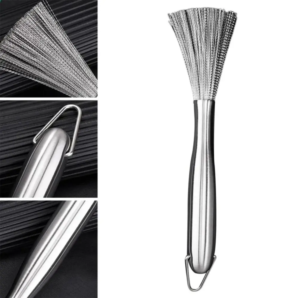 Anti-Rust Stainless Steel Pan Brush Utensil Scrubber Long Handle Cleaning Brush Kitchen Clean Tools Pot Cleaner