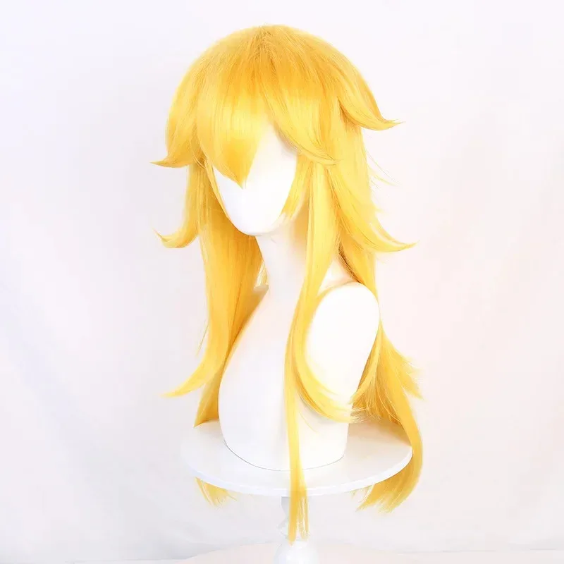Peluca de Cosplay de princesa melocotón SuperMario, peluca rizada larga sintética amarilla, peluca de Anime Coser para chica bonita, peluca de Halloween para fiesta diaria