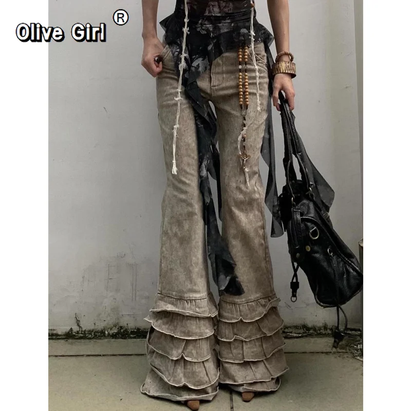 بنطلون جينز نسائي Y2K واسع الساق فضفاض غير رسمي من قماش الدنيم Harajuku حلو عالي الخصر فضفاض جينز عتيق لخريف 2026 #4