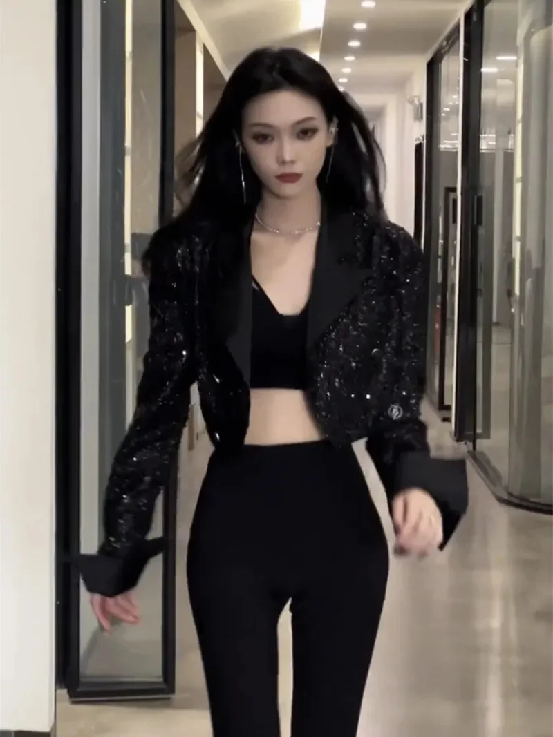 2025 Spring New Small Fragrant Heavy Industry Shining Short Coat For Women High End Socialite Fashion And Western Style Top