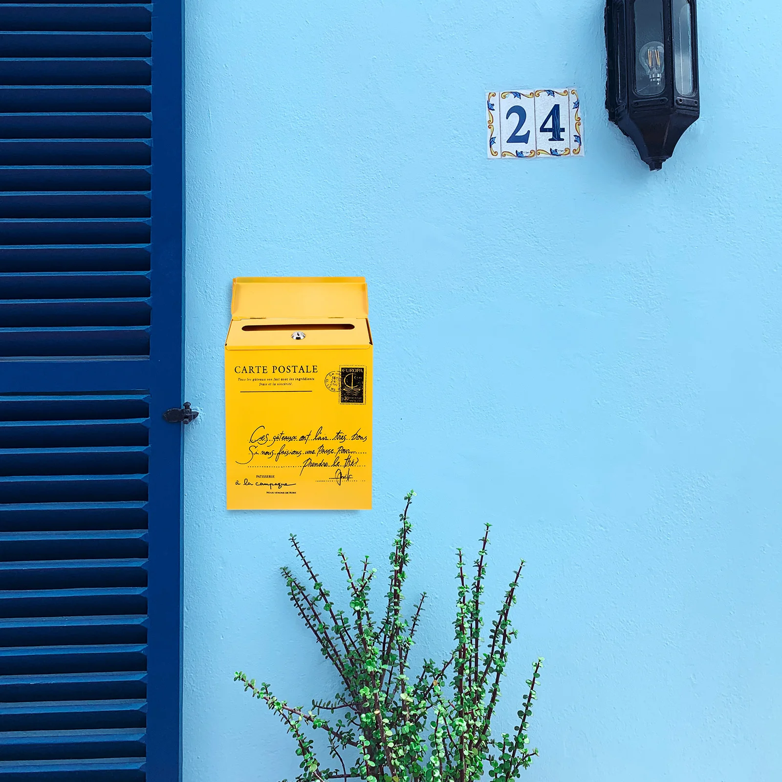 

Vintage Style Mounted Iron Mailbox Post For Home Office Locking Mail Outdoor Retro Letter Wall Mount Suggestion Institutional