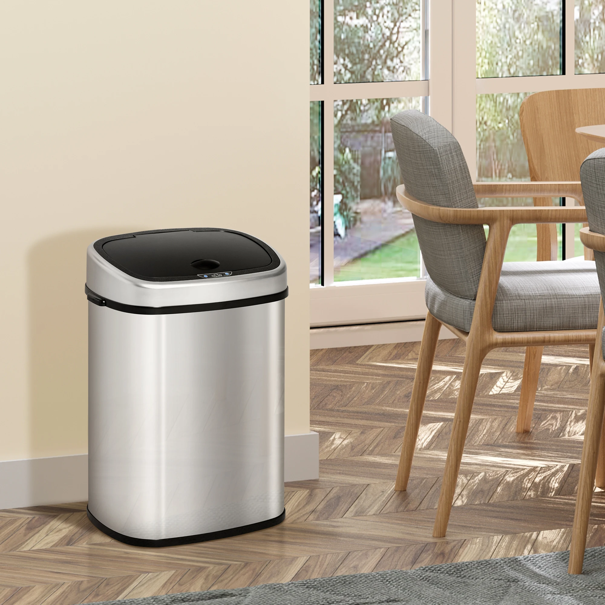 Touchless Automatic Sensor Trash Bin 48L Stainless Steel
