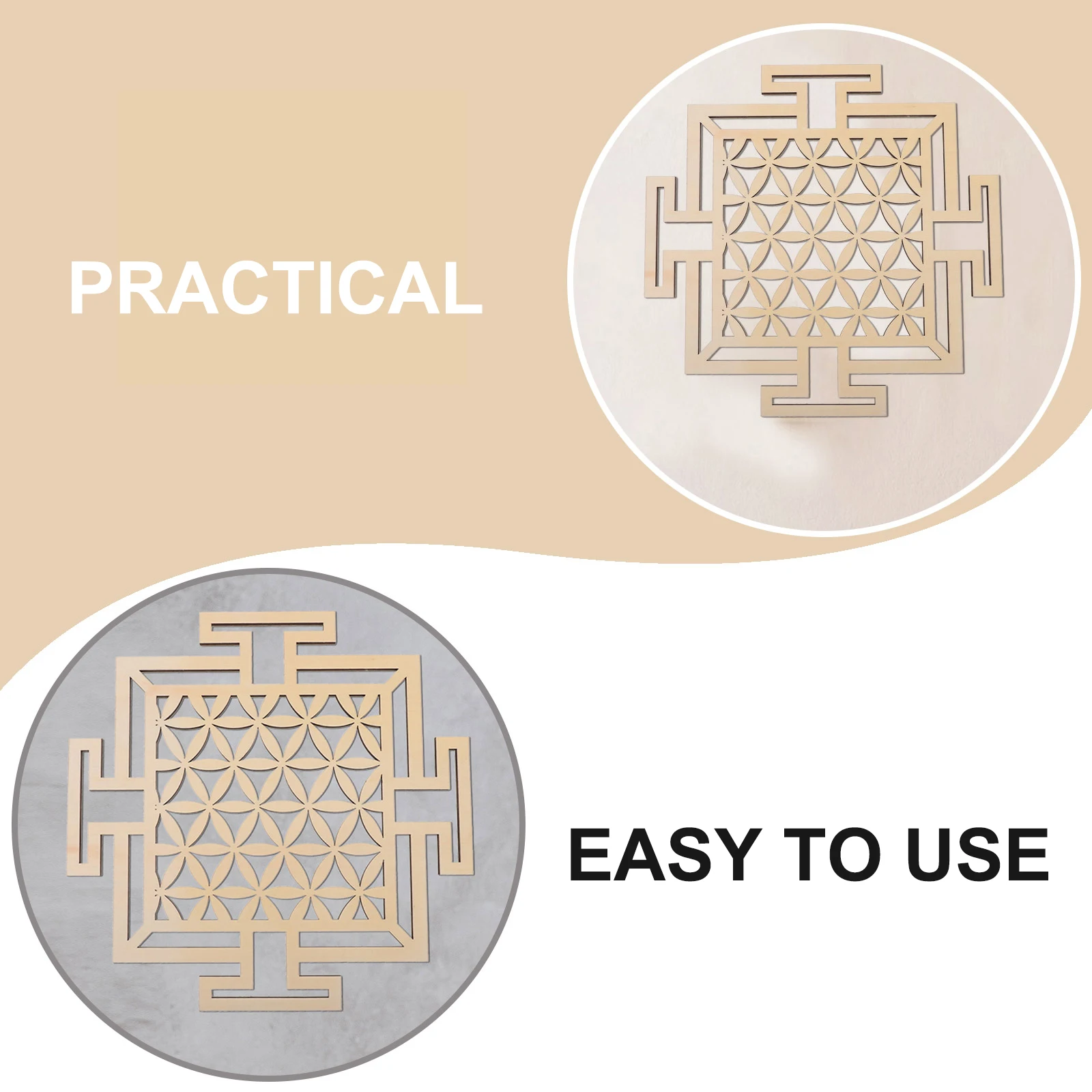 

Creative 3D Wood Hanging Flower of Life Ornament Pendant for Home Party Wedding Decoration Geometric Pattern Wooden for Indoor