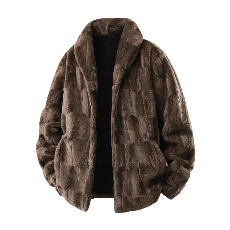 

Men's Luxury Leather Jacket Retro Style Fur Warm Integrated Jacket Men's Windproof and Cold Proof Winter Casual Jacket