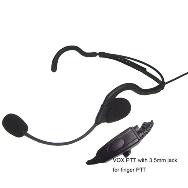 Lightweight tactical two way radio headsets with VOX switch and additional finger PTT