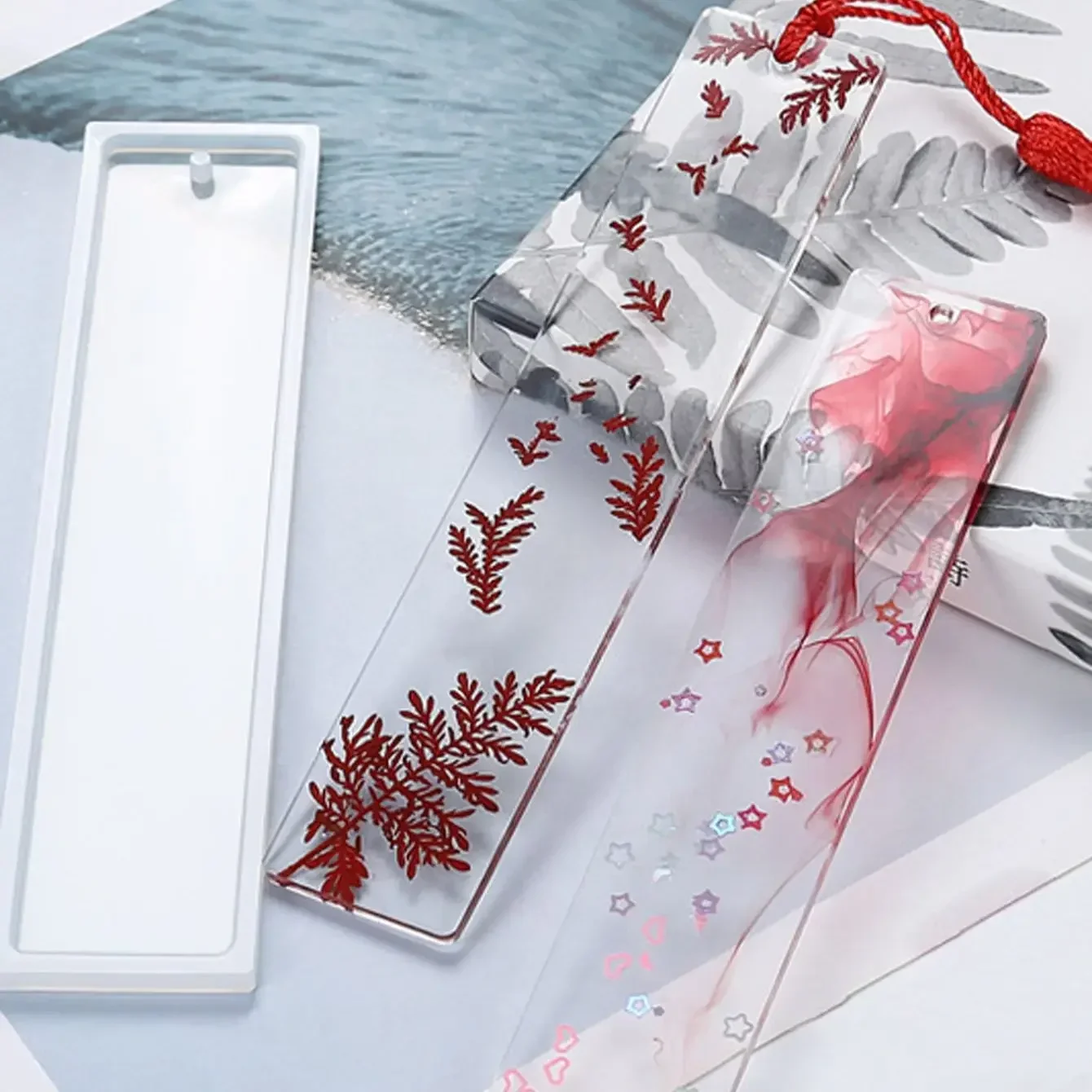 

Rectangle Silicone Bookmark Mold DIY Bookmark Mould Making Epoxy Resin Jewelry DIY Craft Silicone Transparent Mold