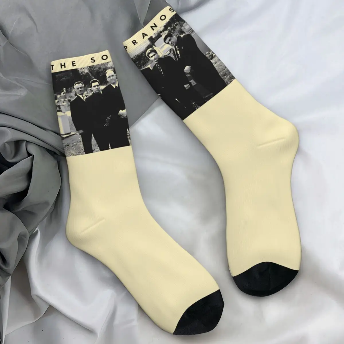 The Sopranos Retro Stockings Design Funny Socks Winter Anti Bacterial Socks Adults Men Running Sports Soft Socks