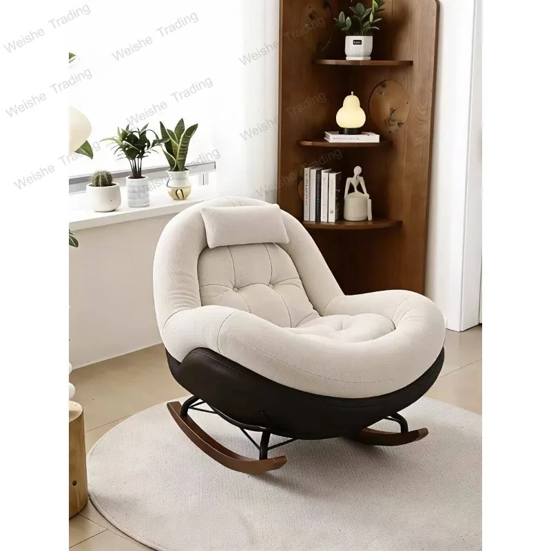 

Eggshell Rocking Chair Balcony Living Room Leisure Sofa Adult Single Chair Sleeping Lazy Reclining Rocking Chair Sofa