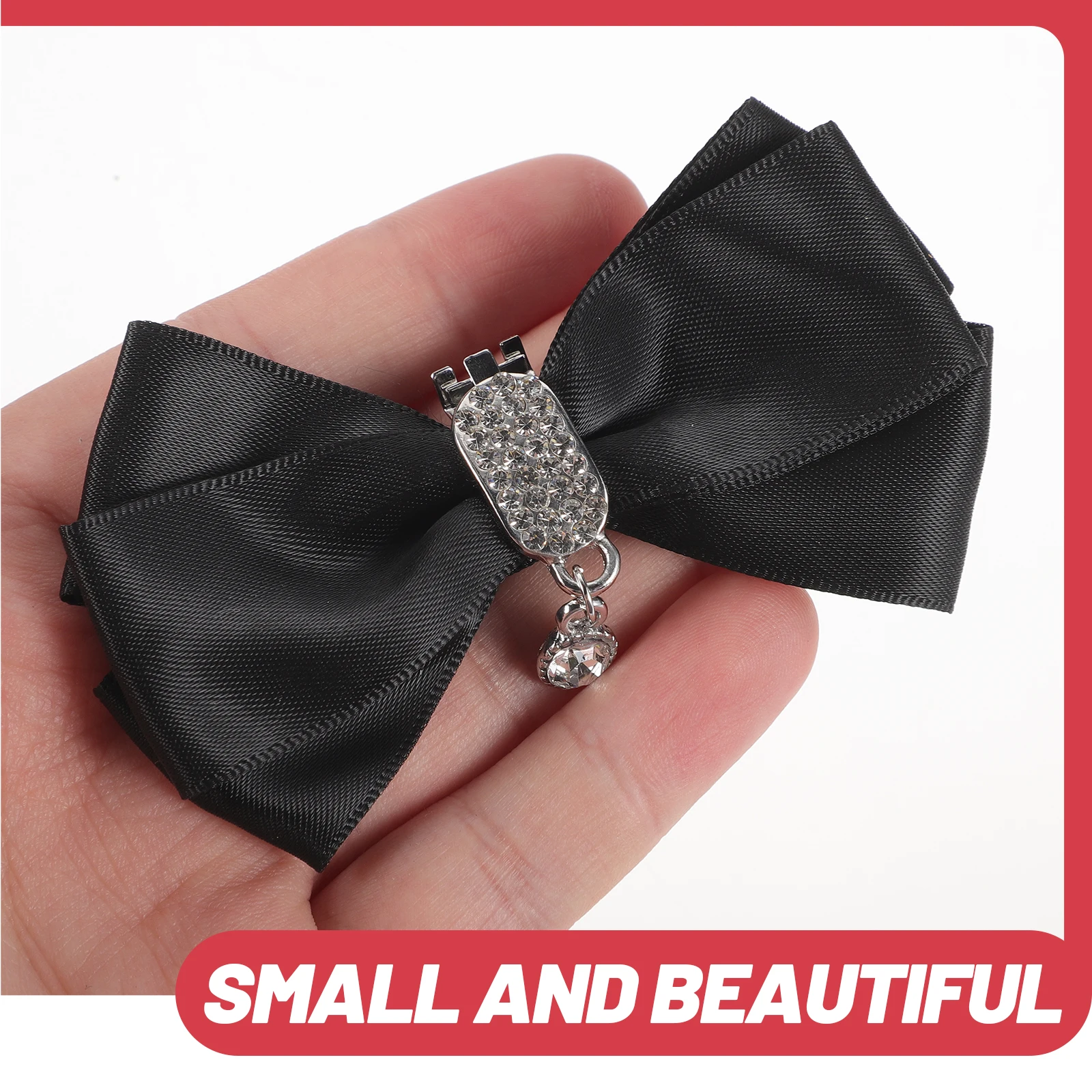 

Rhinestone Shoe Clips Decorative Bowknot Charm Elegant Black Women Hair Tie Delicate Shoes Buckle Reusable Wedding Prom