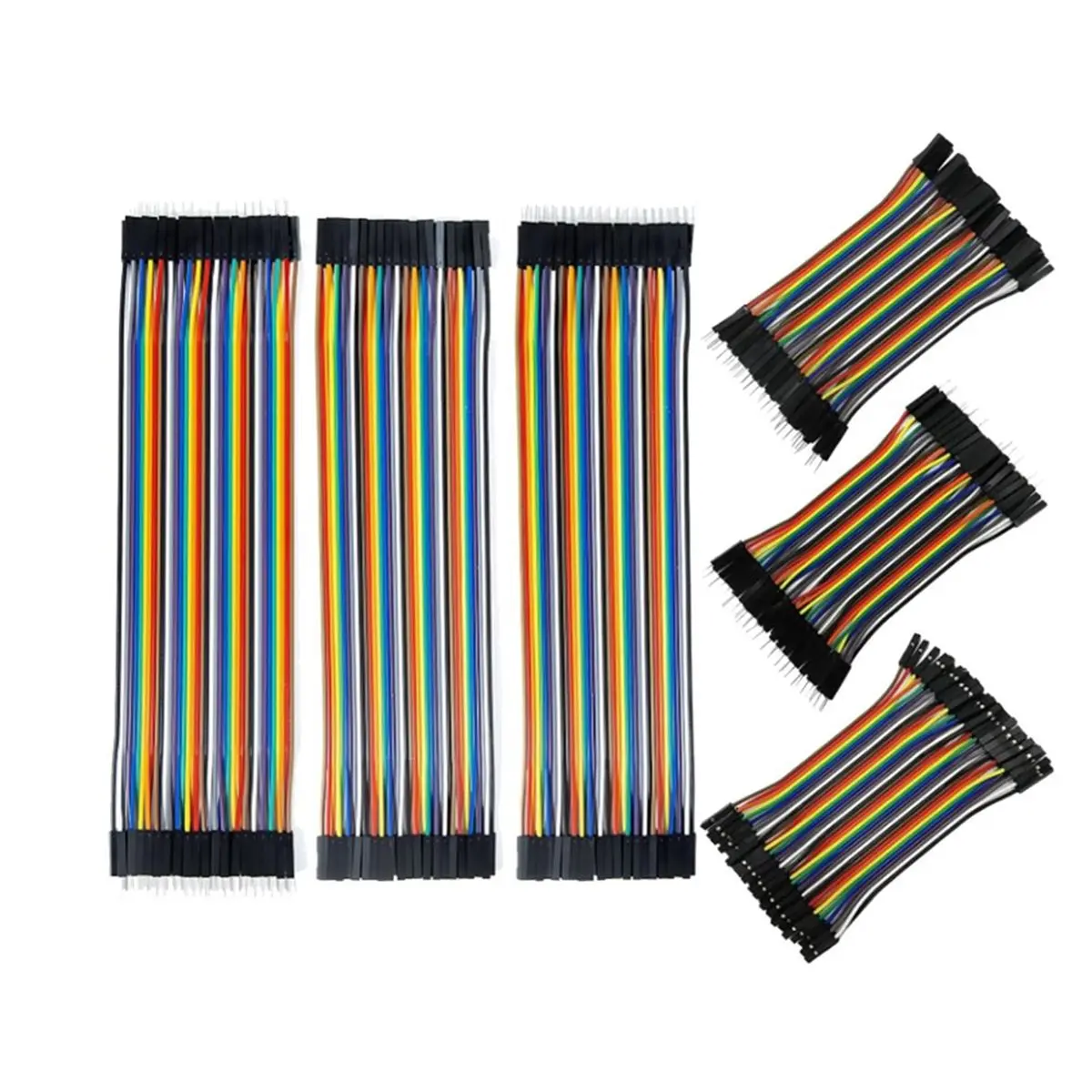 240pcs Wire Kit, 10cm and 20cm Jumper Cables, 40-Pin M-F/M-M/F-F, Breadboard Jumper Ribbon Cables Kit