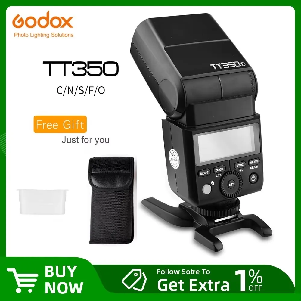 Godox TT350C TT350N TT350S TT350F TT350F TT350O Flash 2.4G HSS TTL