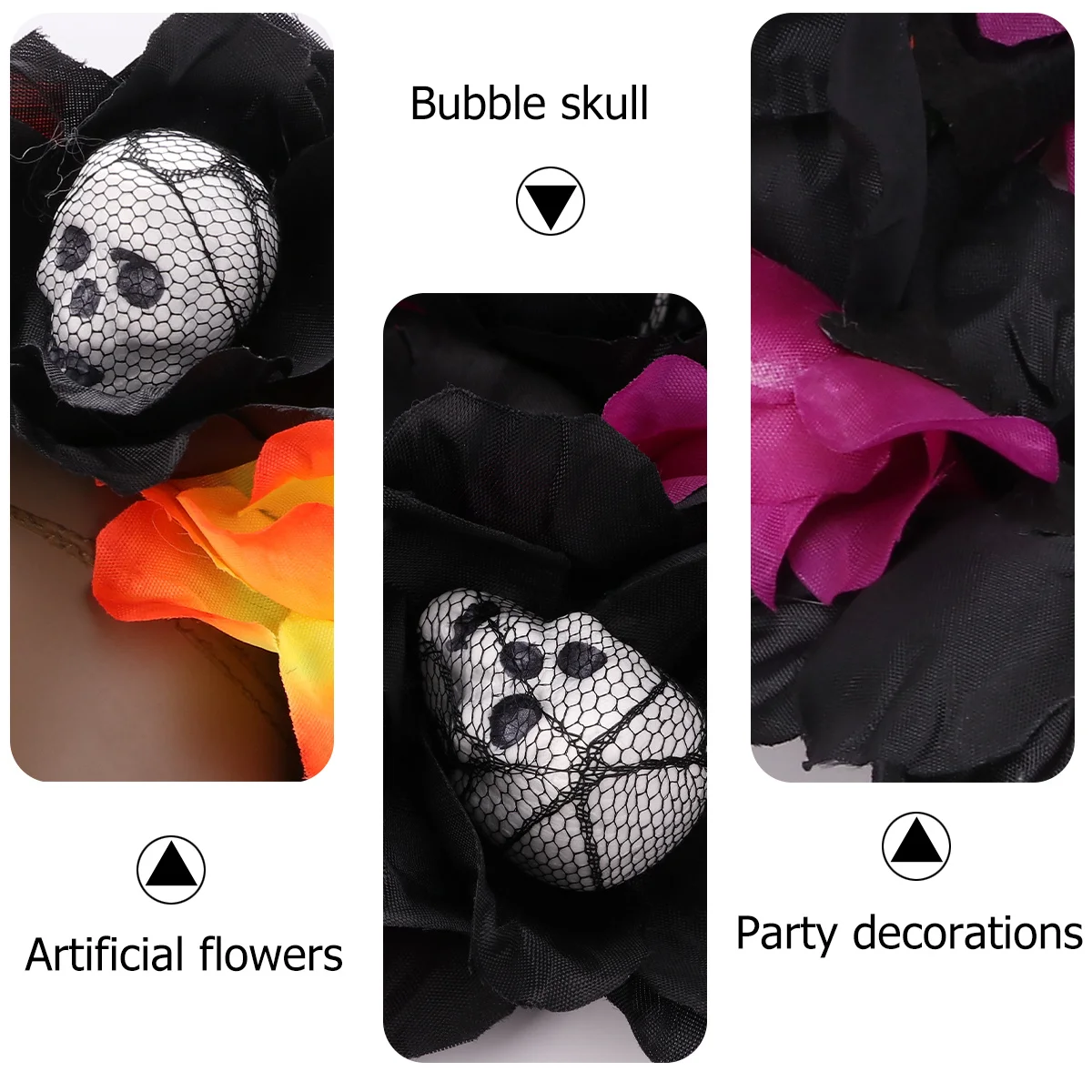 

2 Pcs Hair Toppers Halloween Headband Accessory Accessories Flower Skull Hoop Crown