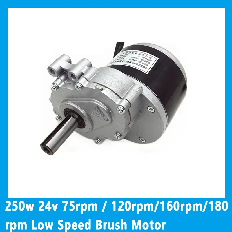 250w 24v 75rpm / 120rpm/160rpm/180rpm Low Speed Brush Motor Wheel Chair DC Gear Brushed Motor Large Torque Electric MY1016Z