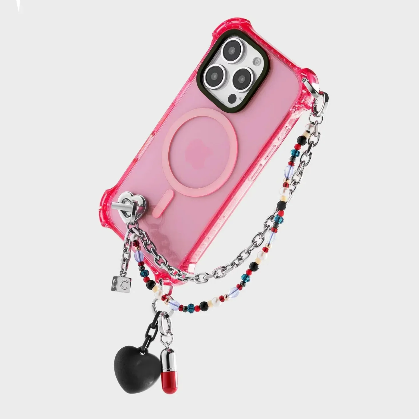

Mobile Phone Accessories Heart Capsule Pendant Phone Chain Hook Sticker Phone Charm 4 Corner Cases for IPhone