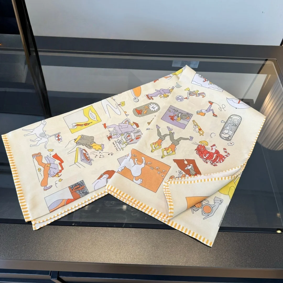 

Luxury Silk Scarves Fashionable and Modern Scarves and Shawls Effortlessly Versatile Printed Square Scarves and Headscarves Gift