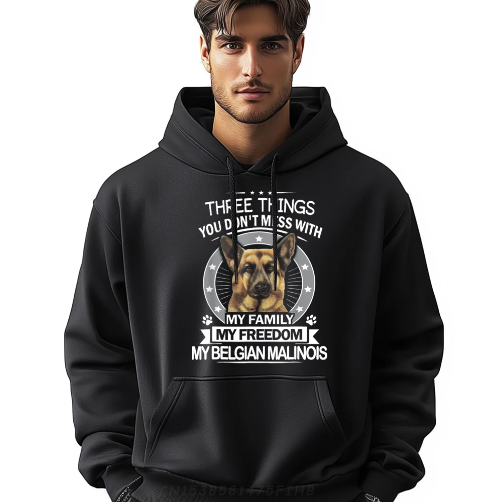 

Belgian Malinois Three Things You Design Hoodies Cute Long Sleeve Women's Hoodies Casual Lovers Day Hoodies Crew Neck