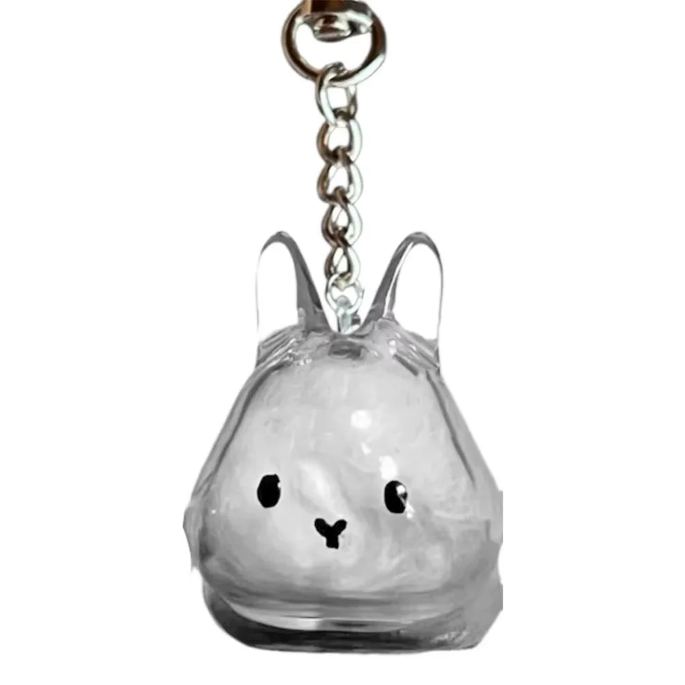 Transparenter Kaninchenhaar-Aufbewahrungsanhänger, Kaninchenförmiger Schlüsselanhänger, Rucksack-Dekoration – Detail 8