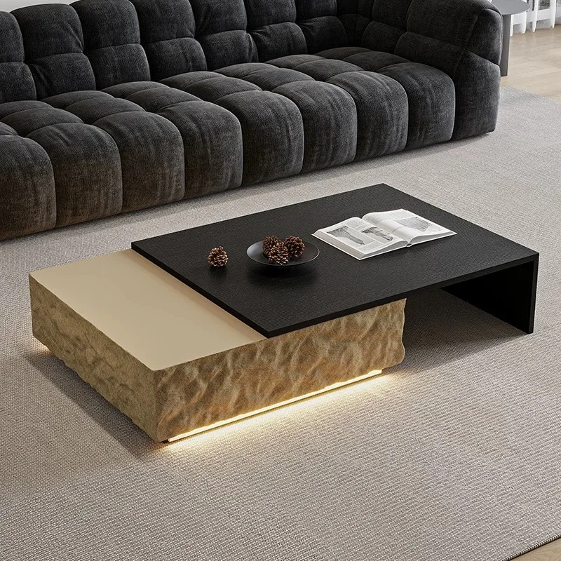 LH minimalist coffee table square furniture modern home retractable simple coffee table