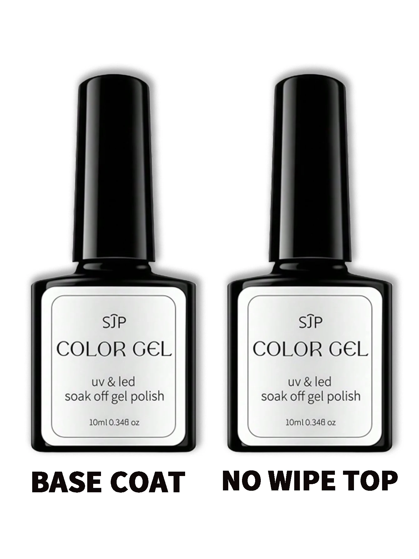 Gel-Nagellack-Grundlack- und Decklack-Set, 2 x 0,34 Unzen, Soak Off UV-LED-Gel-Nagellack, Lack-Maniküre-Set, glänzend, glänzend, langlebig