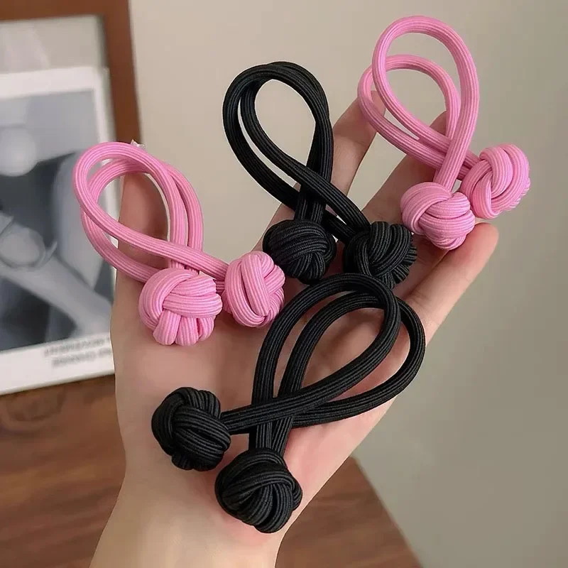 Knotted Head Rope High Horsetail Solid Color Ponytail Elastic Rubber Bands Tie Fashion Durable New Design Women Hair Accessories