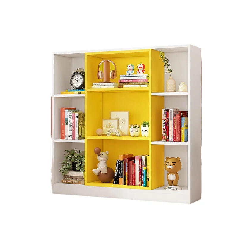 Simple bookcase floor cabinet storage short, book grid shelf bookshelf household floor