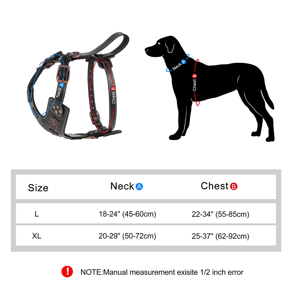 Real Leather Large Dog Harness Durable Dog Harness Genuine Leather Dog Vest Quick Control Harnesses For Big Dogs German Shepherd