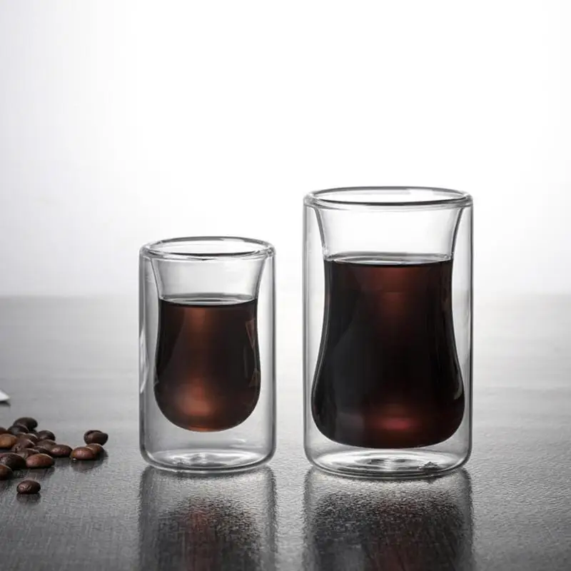 Double Wall Glass Coffee Mugs Clear Borosilicate Glass Mugs Glass Coffee Mugs Insulated Coffee Glass Cappuccino Cups Tea Cups