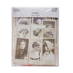 Álbum de recortes DIY, material de muñeca vintage, tela, serie de personajes, álbum de fotos, diario, planificador feliz, tablero de tarjetas de decoración