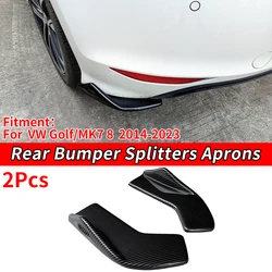 For Golf MK7 8 2014-2023 2020 Car Rear Bumper Splitters Aprons Trunk Lip Spoiler Canard Wing Diffuser Wrap Angle Protector ABS