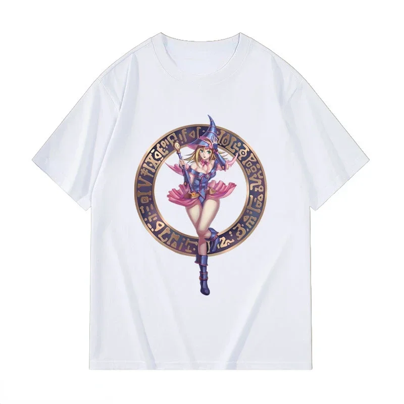 heavyweight Yugioh T-shirt Kawaii Dark Magician Girl Dark Magician Graphic Vintage Egyptian God Cards Anime Korea Style Tops