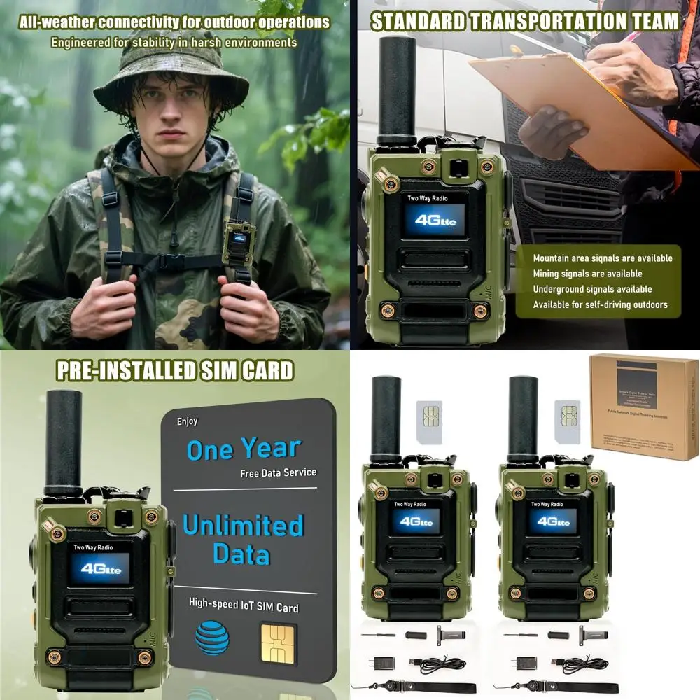 

2Pcs K300 4G Walkie Talkie for Adults,Long Range 4G 1000 Mile Rechargeable Two-Way Radios 3-Day Battery Runtime Ideal for Hiking