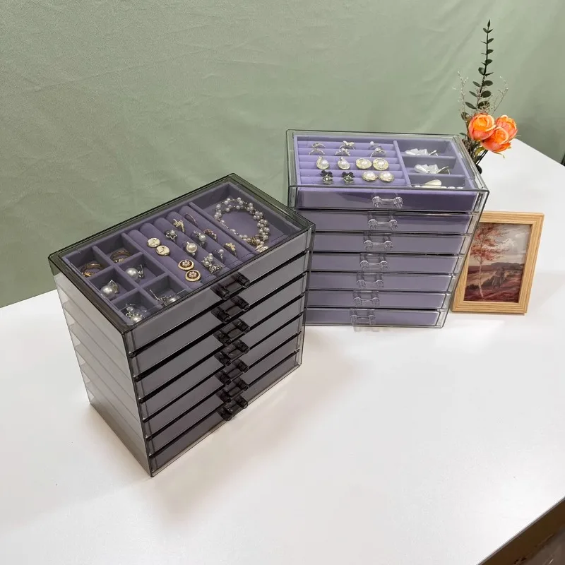 ジュエリー収納ボックス-プレミアム多層抗酸化イヤリング-イヤリング-ネックレス-ブレスレット-ジュエリーボックス