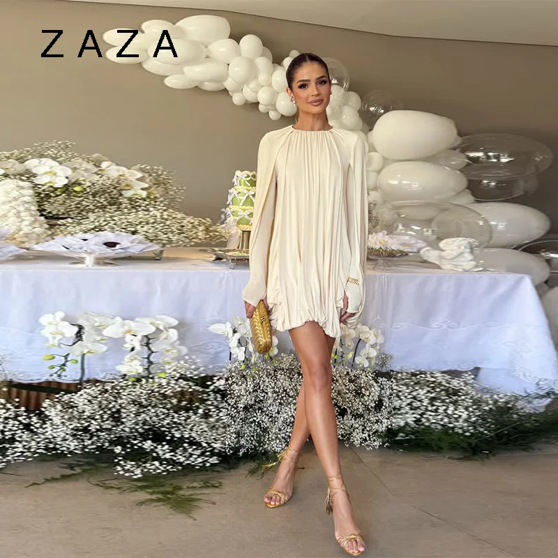 Chique elegante camada capa mini vestido fino ajuste o pescoço curto robes plissado hem festa vestidos 2025 vestidos de noite femininos